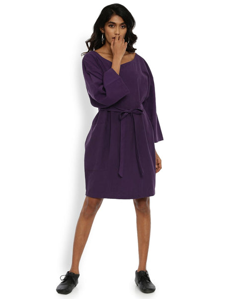 Purple Belted Dress