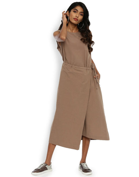 Light Brown Wrap Dress