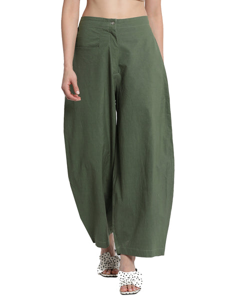 Military Green Fitted Cocoon Pant