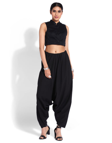 Tubination Afgani Harem Pants Girls Plain Black Solid Color Afgani  Salwar/Pajama/Lower Size XXL Loose : : Fashion