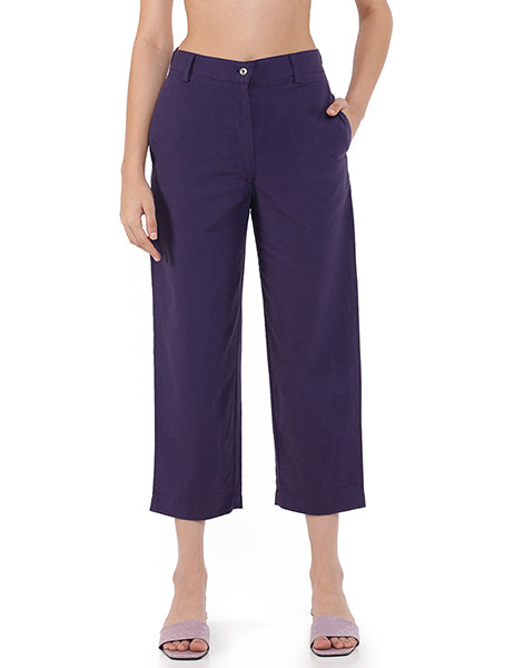 Purple Narrow cropped pant