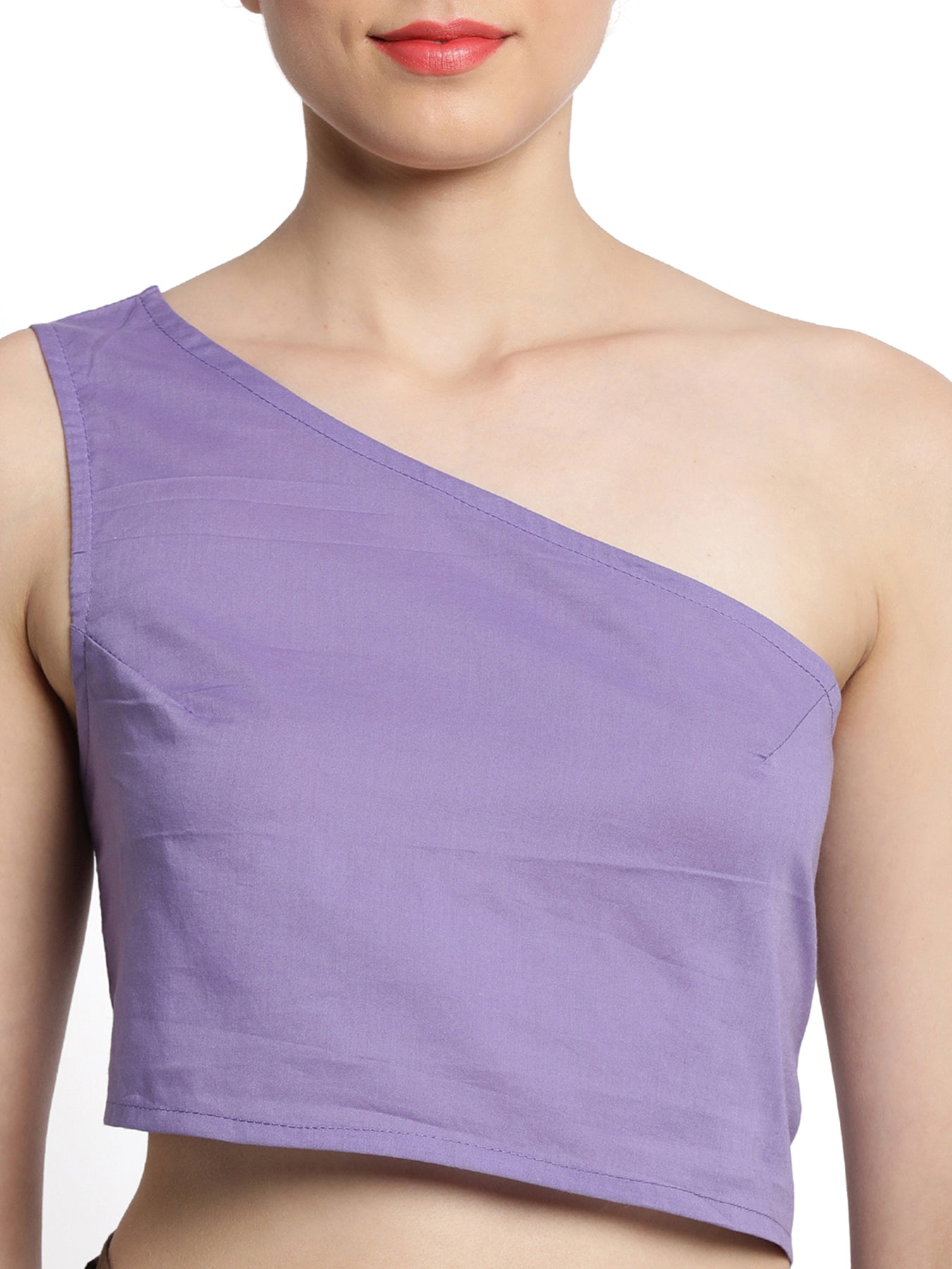 Violet Single Shoulder Crop Top