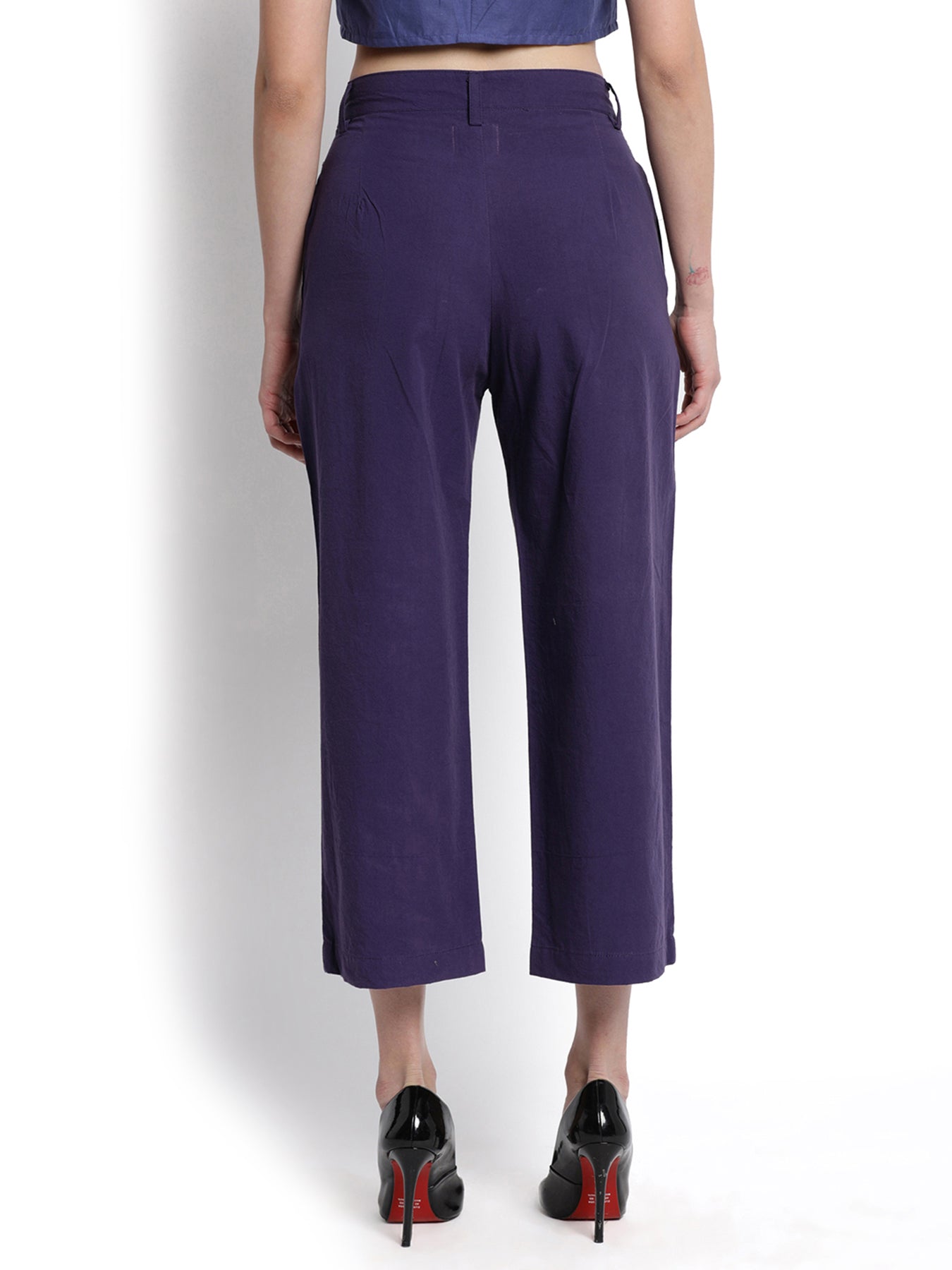 Purple Wide Cropped Pant