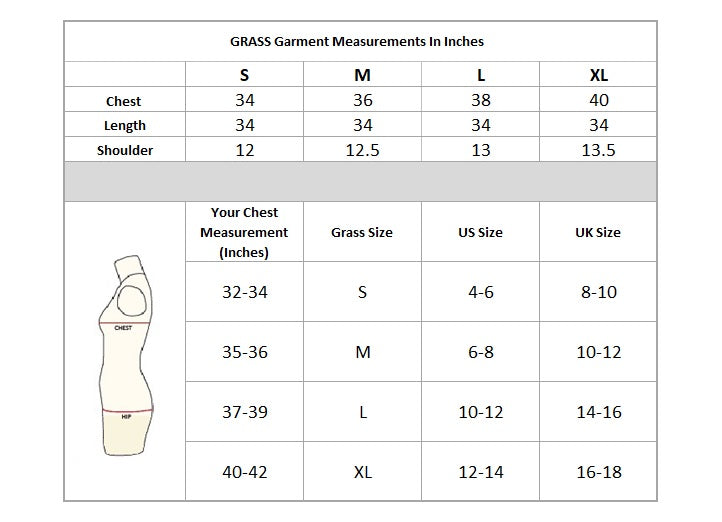 Bangalore Dress Size Chart