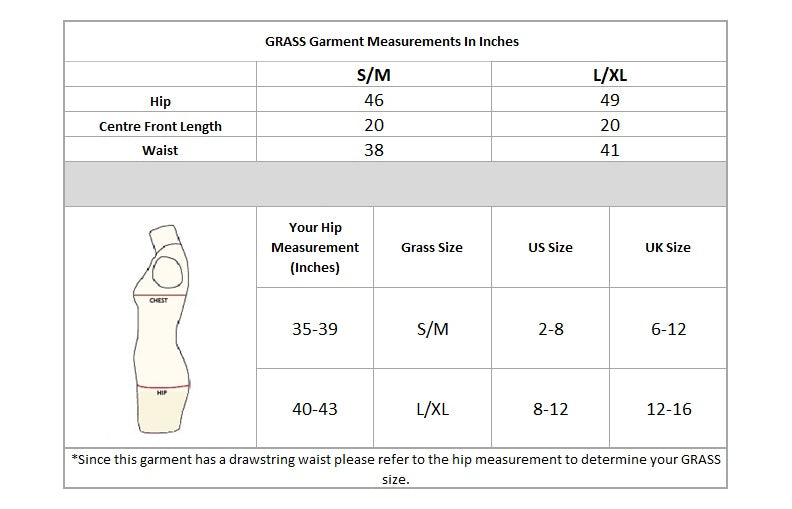 Dipping Skirt Size Chart