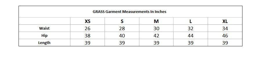 Pleated Pant Size Chart