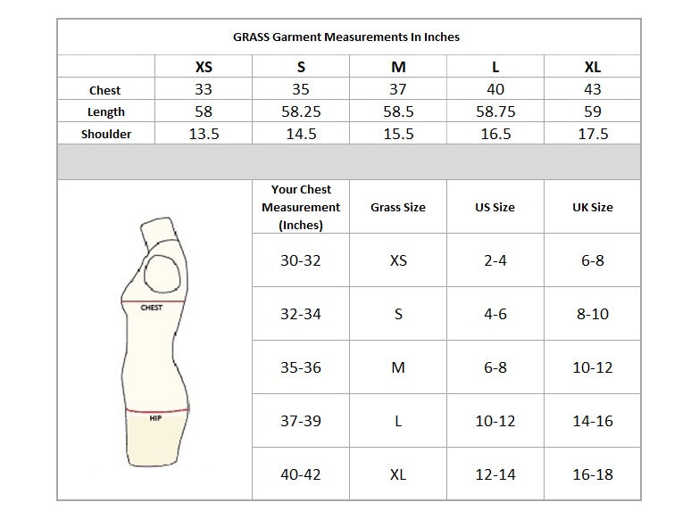 Scoop Neck Maxi Size Chart