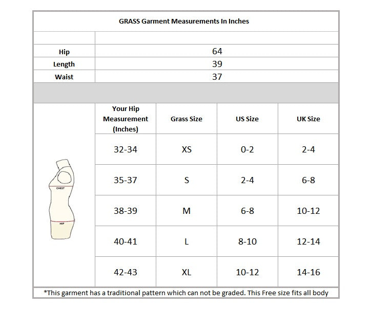 Afghan Pant Size Chart