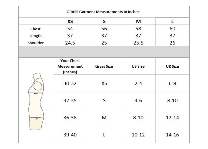 Belted Dress Size chart