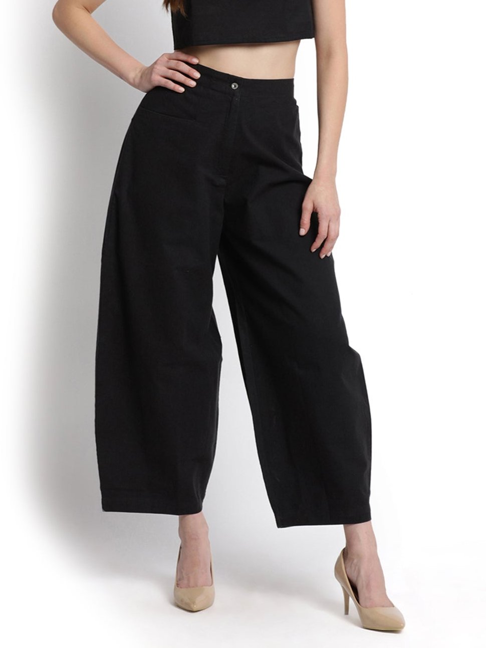 Black Fitted Cocoon Pant