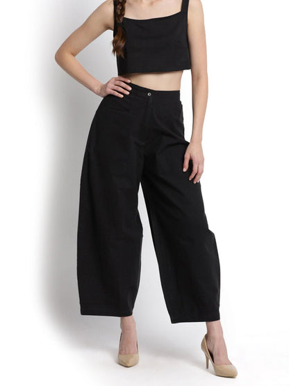 Black Fitted Cocoon Pant