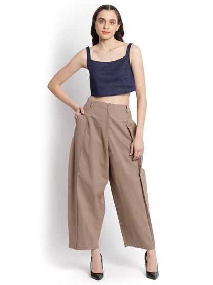 Brown Pleated Pant