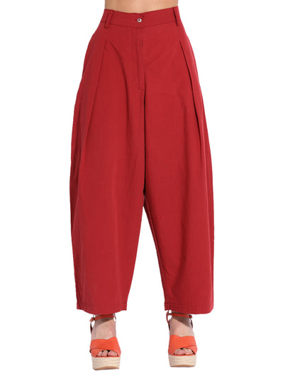 Maroon Pleated Pant