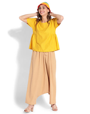 Golden Yellow Side Gather Top