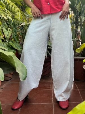 Ice Blue Fitted Cocoon Khadi Jeans