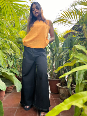Black Flared Khadi Jeans