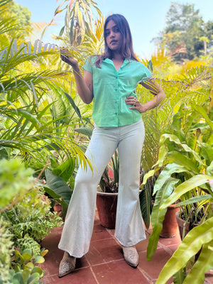 Ice Blue Boot Cut Khadi Jeans