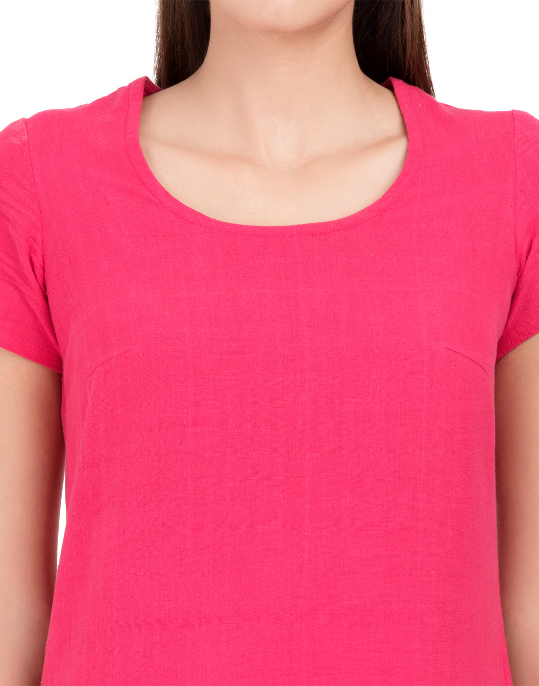 Pink Khadi Basic Asymmetric Dress