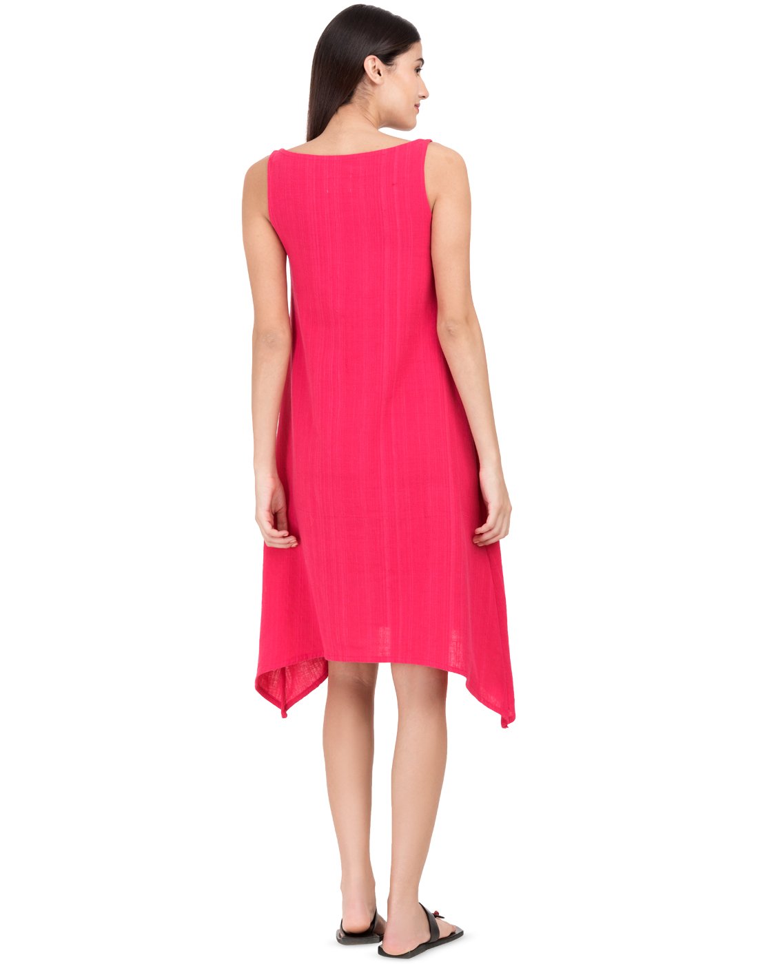 Pink Khadi Asymmetric Dress