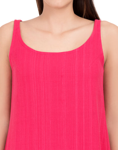 Pink Khadi Asymmetric Dress