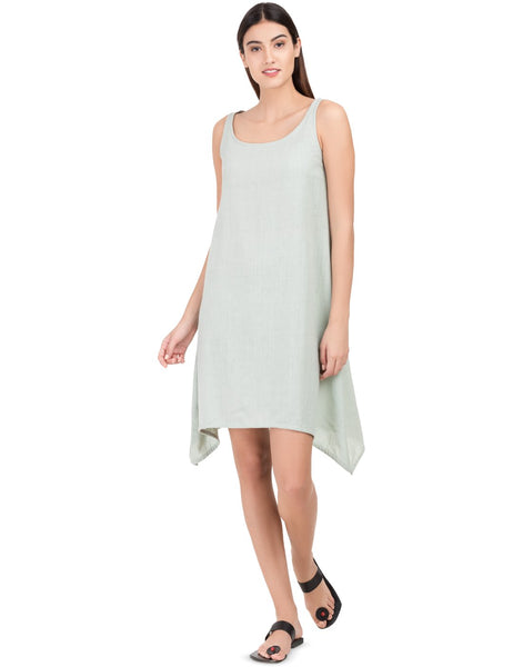 Grey  Khadi Asymmetric Dress