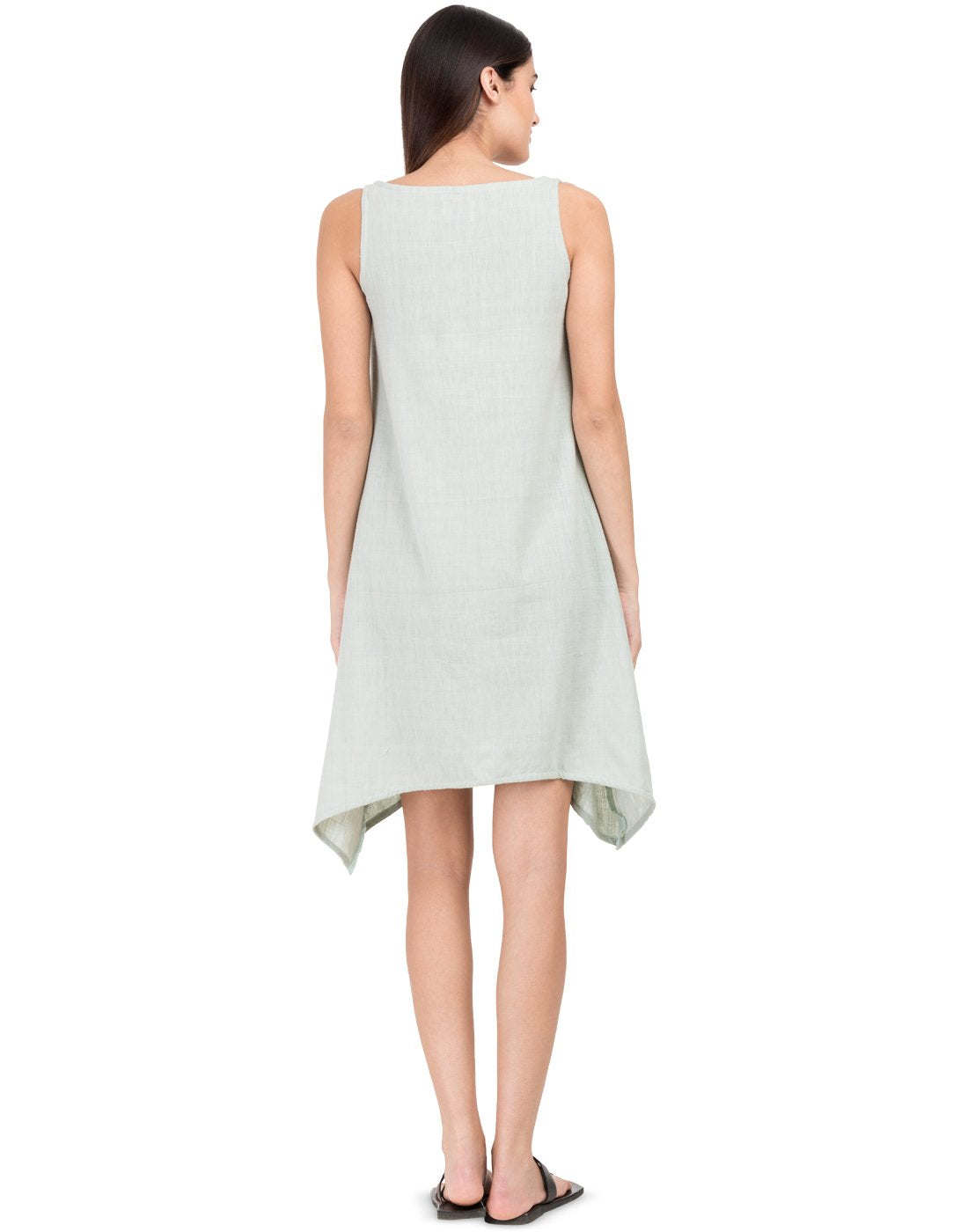 Grey  Khadi Asymmetric Dress