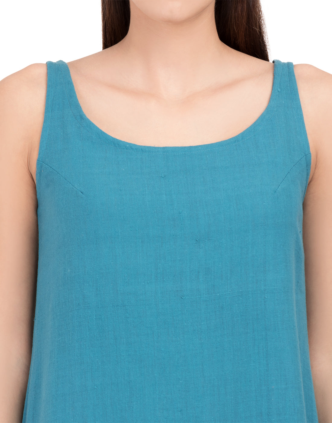 Blue Khadi Asymmetric Dress