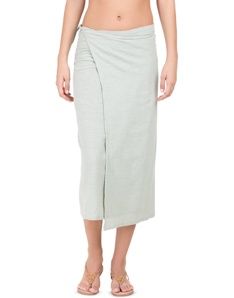 Grey  Khadi Asymmetric Wrap Skirt