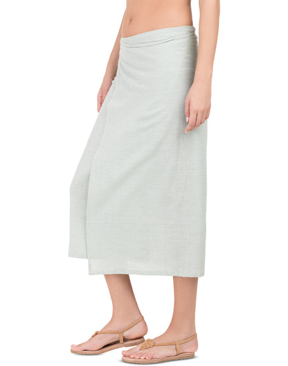 Grey  Khadi Asymmetric Wrap Skirt