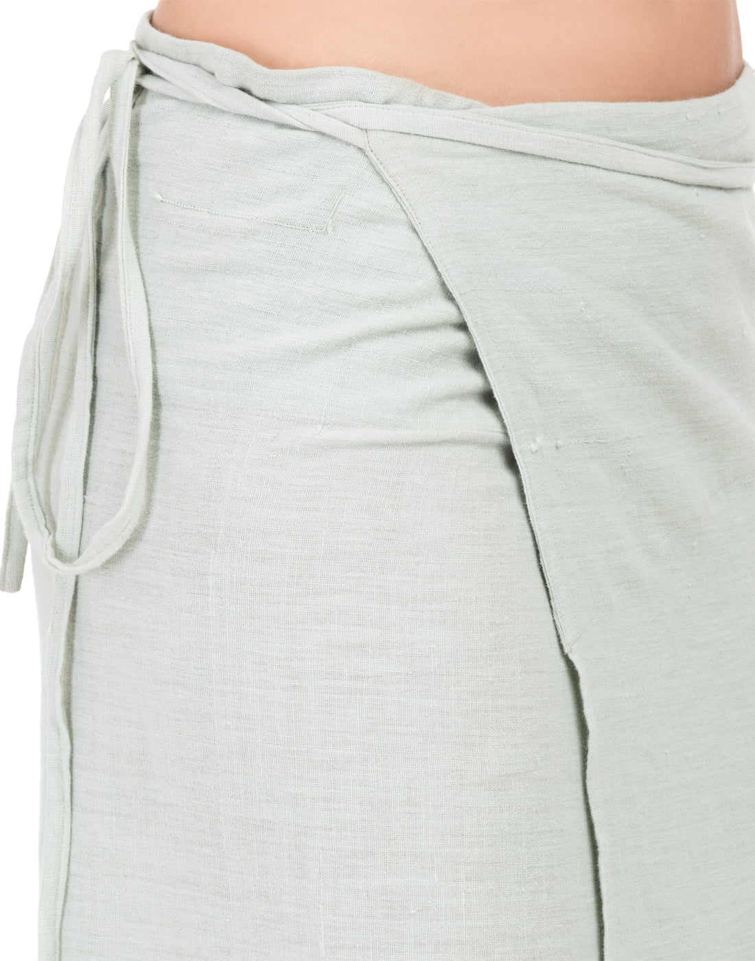 Grey  Khadi Asymmetric Wrap Skirt