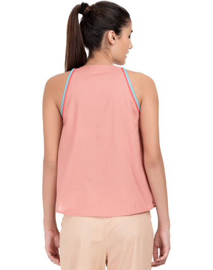 Grapefruit Flared Halter Top