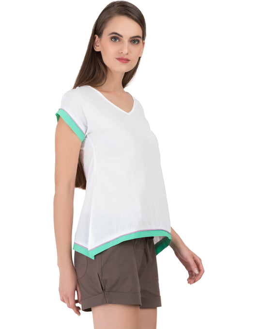 White Howrah Asymmetric Top