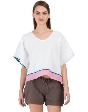 White Pondicherry Poncho Kaftan
