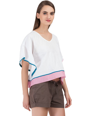 White Pondicherry Poncho Kaftan