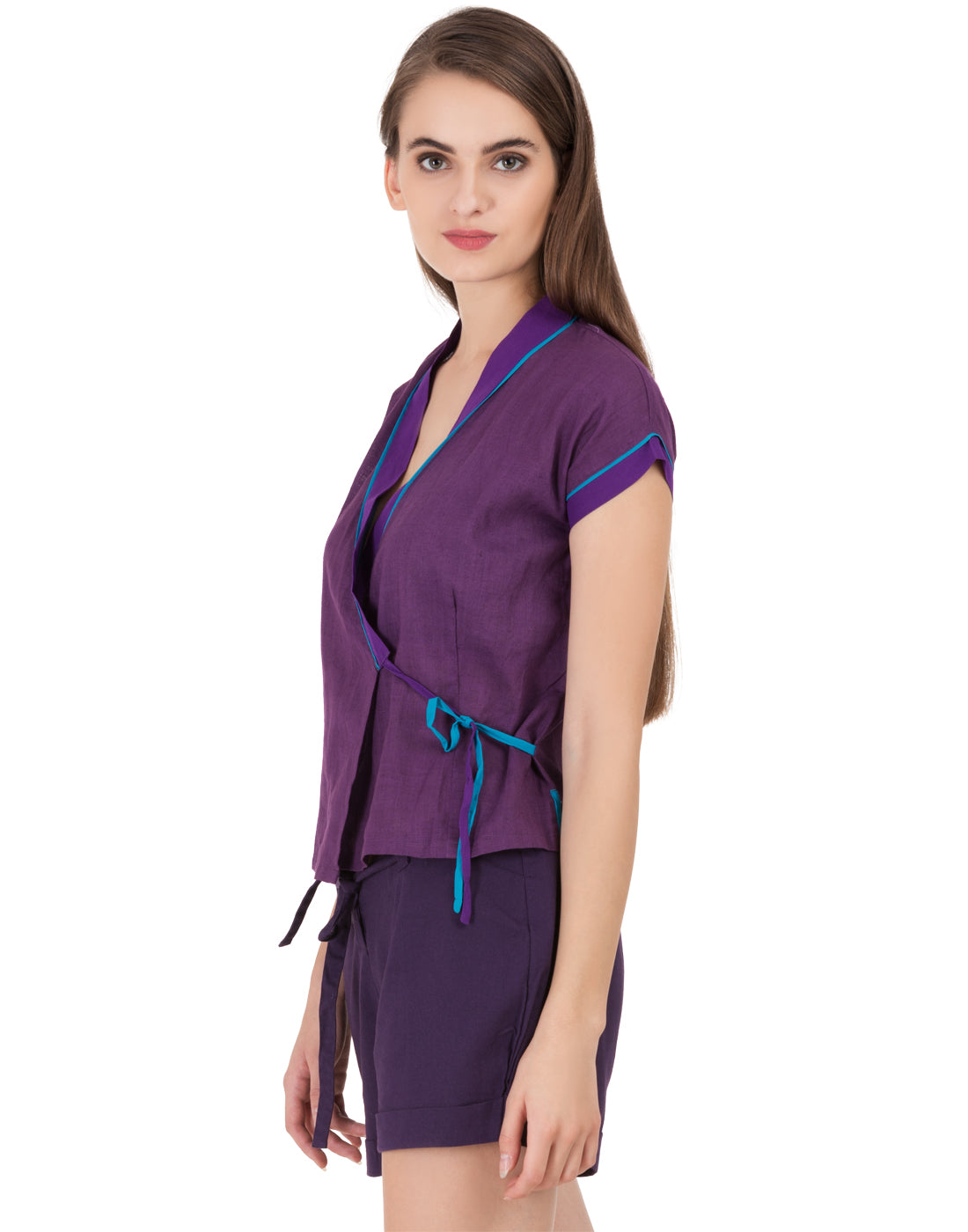 Purple Khadi Dharamsala Wrap Top