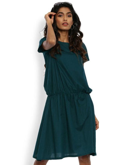 Teal Drop Waist Dress