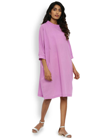 Lilac High Neck Dress