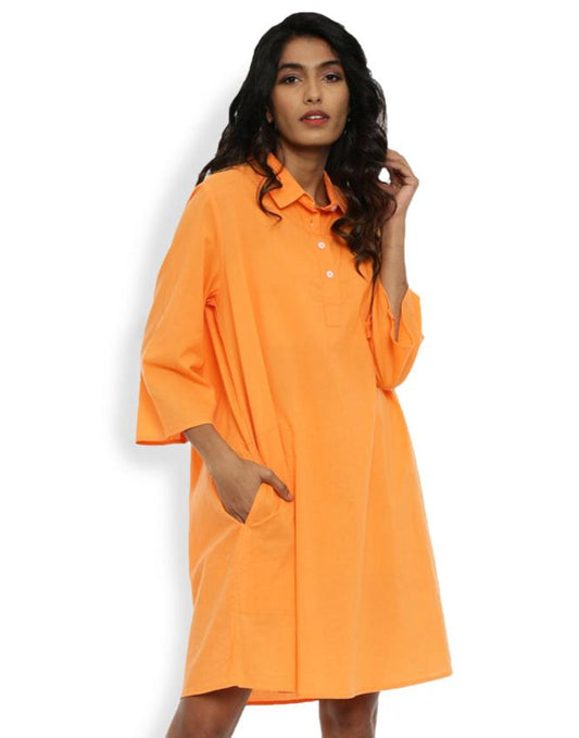 Tangerine Shirt Dress