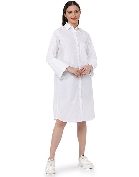 White Long Shirt dress