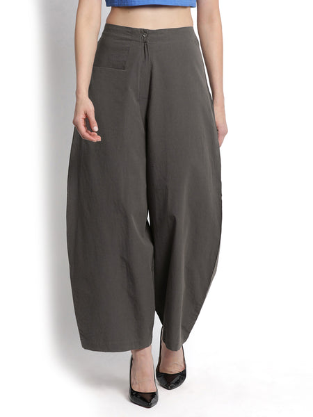 Dark Grey Fitted Cocoon Pant