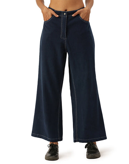 Dark Blue Boot Cut Khadi Jeans