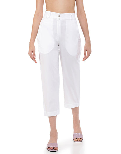 White Cropped Narrow pant