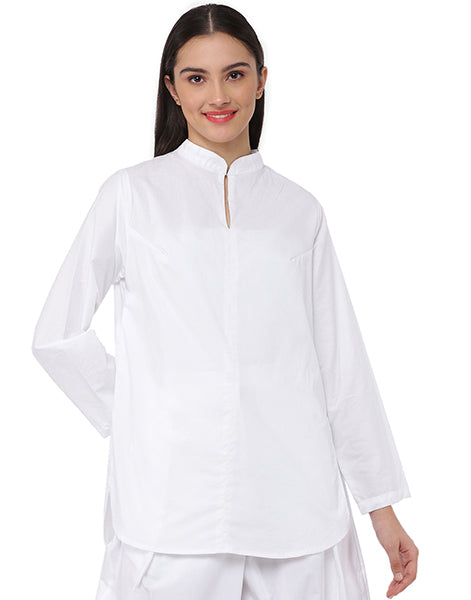 White Mandarin kurta Shirt