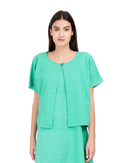 Green Khadi Shrug