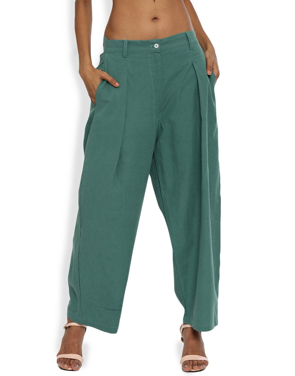 Slate Blue Pleated Pant