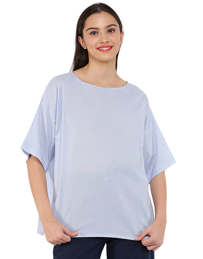 Sky Blue Square Sleeve Kaftan