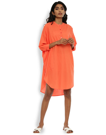 Orange Very Loose Round Shirt