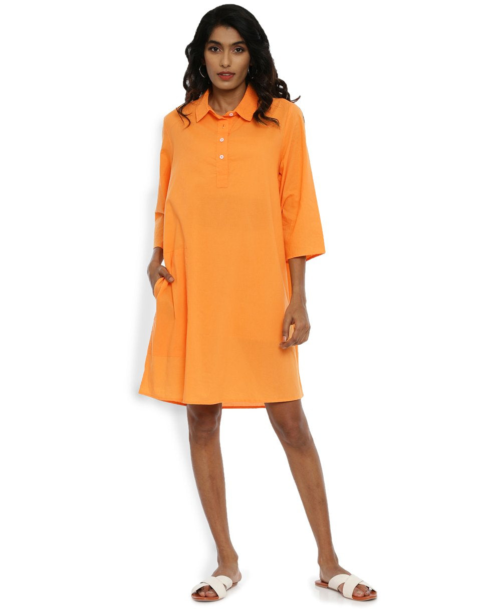 Tangerine Shirt Dress