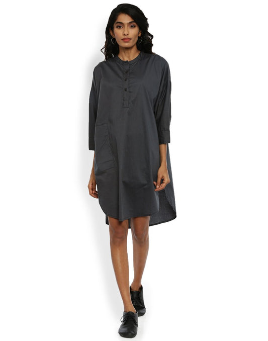 Dark Grey Very Loose Round Shirt