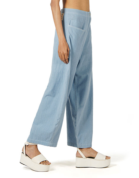 Light Blue Fitted cocoon Khadi Jeans